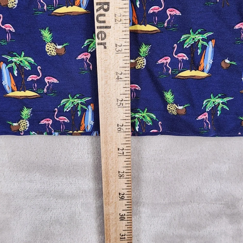 Polo Ralph Lauren Polo Shirt Mens Medium Blue Flamingo Tropical Print Beach